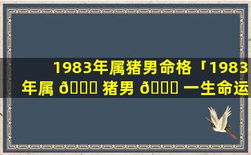 1983年属猪男命格「1983年属 🐎 猪男 🍁 一生命运如何」